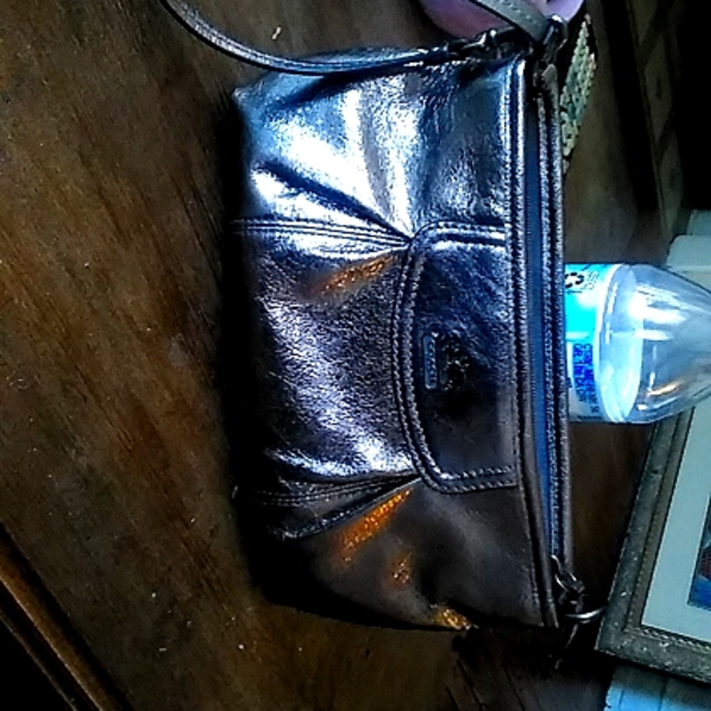 Silver coach handbag